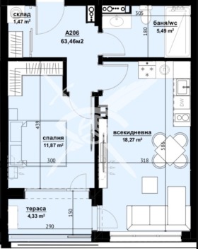 1 dormitorio Izgrev, Burgas 2