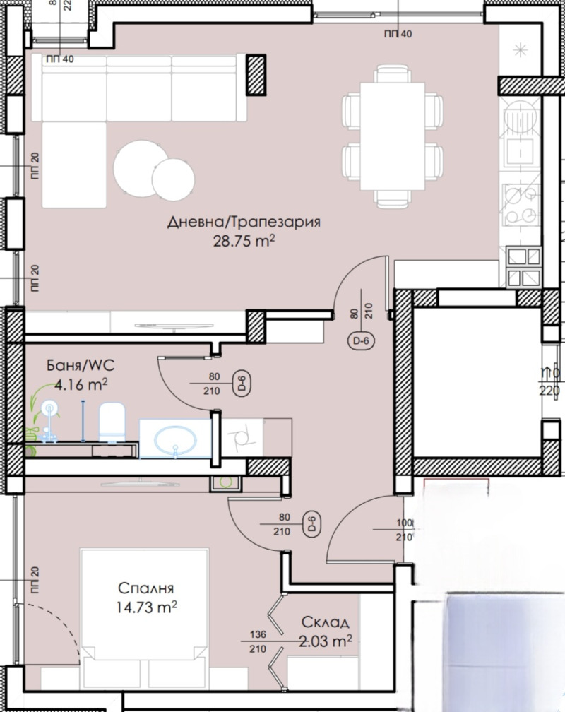 Zu verkaufen  1 Schlafzimmer Plowdiw , Mladeschki Halm , 74 qm | 36125151 - Bild [2]