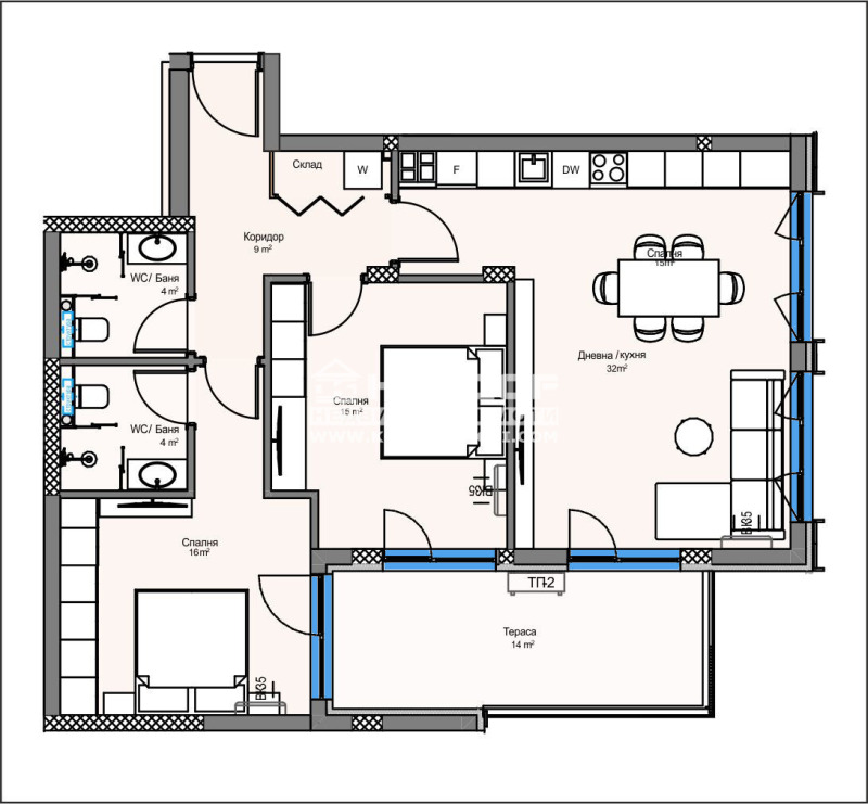 Продава 3-СТАЕН, гр. Пловдив, Кършияка, снимка 3 - Aпартаменти - 46265474