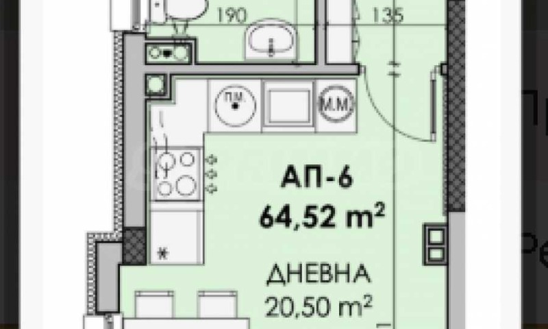 Продава  2-стаен град Бургас , Сарафово , 64 кв.м | 45221377 - изображение [2]