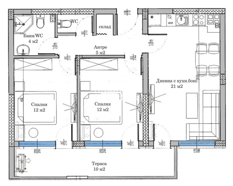 De vânzare  2 dormitoare Plovdiv , Belomorsci , 90 mp | 84473676 - imagine [4]