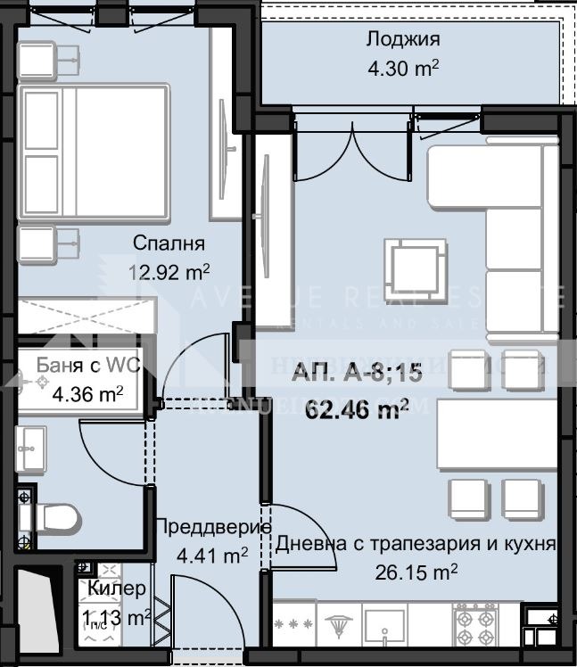 Продаја  1 спаваћа соба Пловдив , Христо Смирненски , 74 м2 | 64063482 - слика [2]