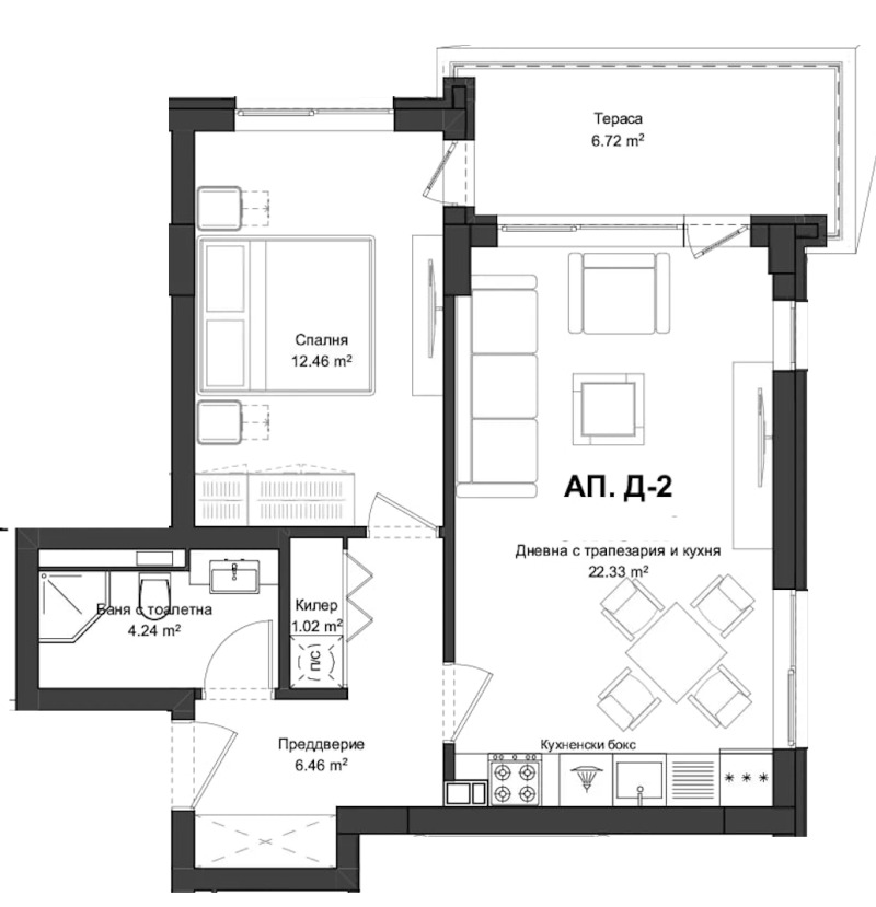 Продава  2-стаен град Пловдив , Гагарин , 74 кв.м | 70592413 - изображение [2]