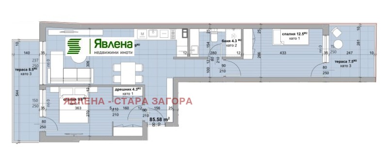 In vendita  2 camere da letto Stara Zagora , Tsentar , 120 mq | 45567955 - Immagine [2]