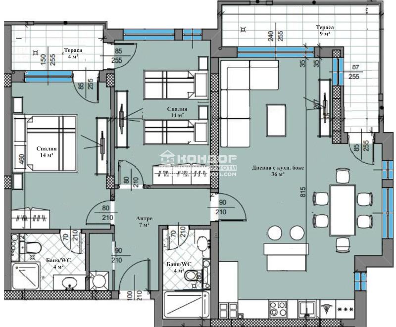 En venta  2 dormitorios Plovdiv , Tsentar , 130 metros cuadrados | 35285622 - imagen [12]