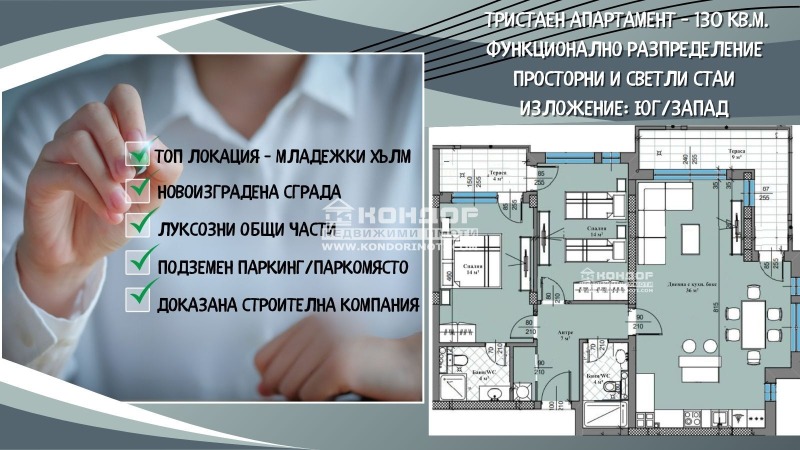 Satılık  2 yatak odası Plovdiv , Centar , 130 metrekare | 35285622