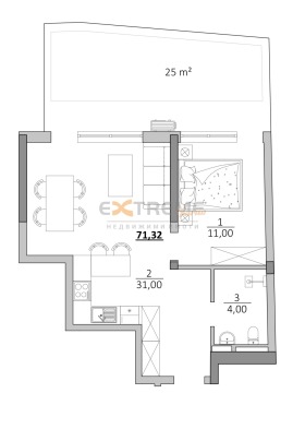 1 Schlafzimmer Festiwalen kompleks, Warna 4