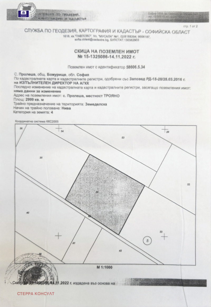 Продава  Земеделска земя област София , гр. Божурище , 2.275 дка | 64531811