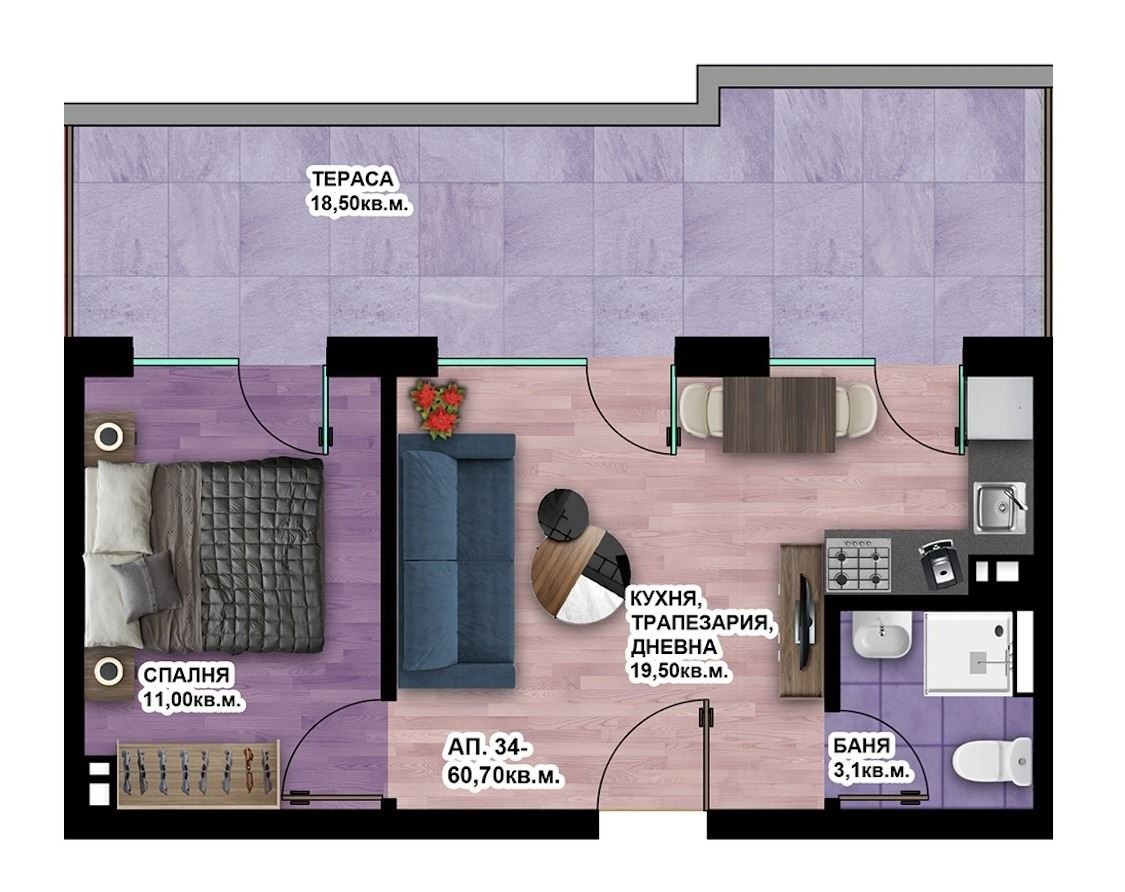Продава 2-СТАЕН, гр. Пловдив, Христо Смирненски, снимка 2 - Апартаменти - 53991704