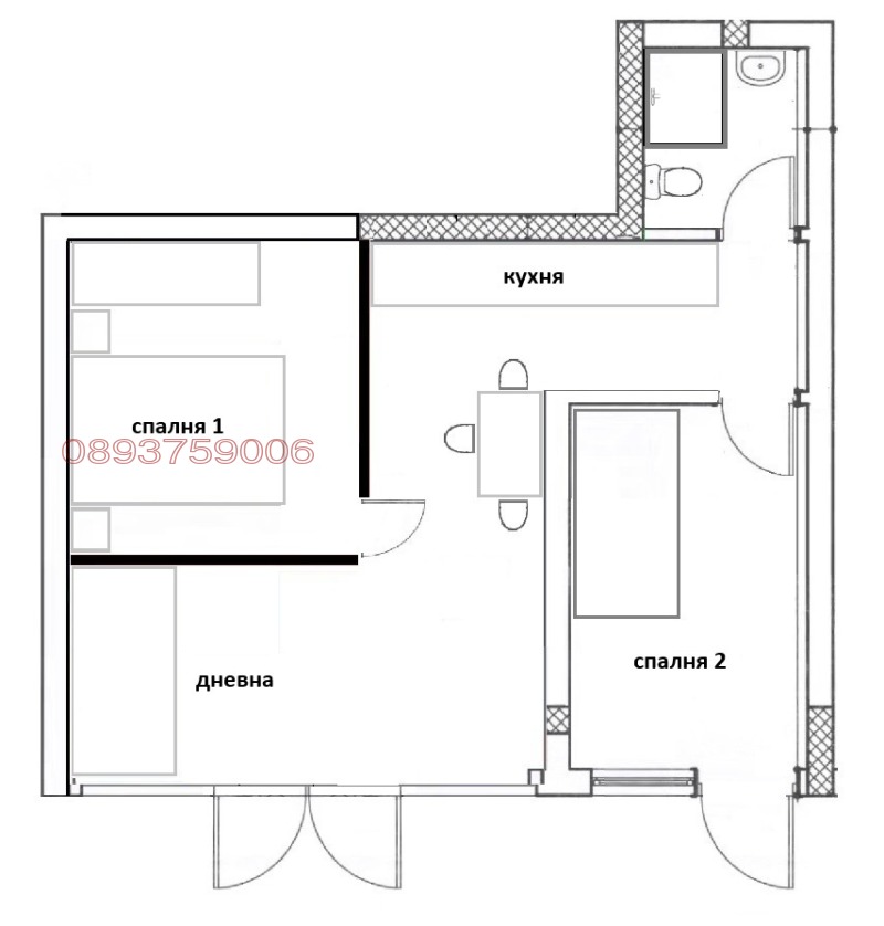 Satılık  2 yatak odası Varna , Centar , 50 metrekare | 21687794 - görüntü [2]