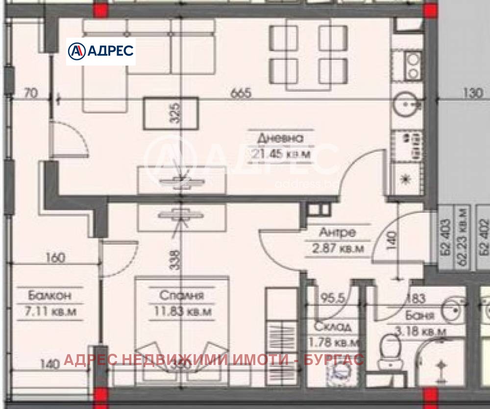 Продава 2-СТАЕН, гр. Бургас, област Бургас, снимка 4 - Апартаменти - 54029779