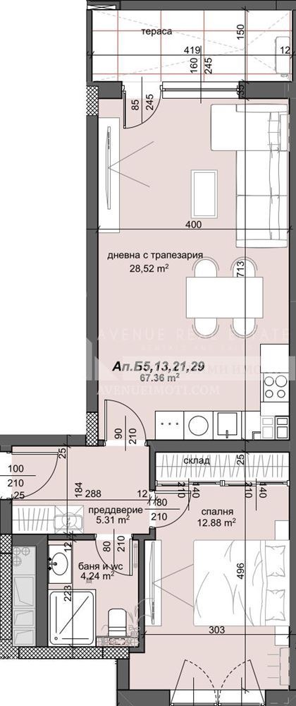 Myytävänä  1 makuuhuone Plovdiv , Trakija , 80 neliömetriä | 23047087 - kuva [2]