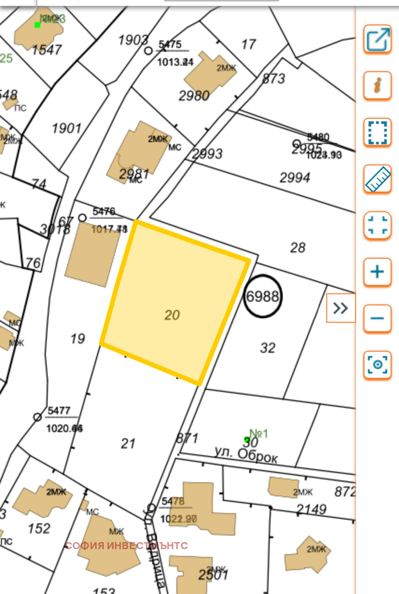 Продава ПАРЦЕЛ в град София, с. Бистрица - 2104 кв.м / 526 000 € » 1 028 766.58 лв., СОФИЯ ИНВЕСТМЪНТС