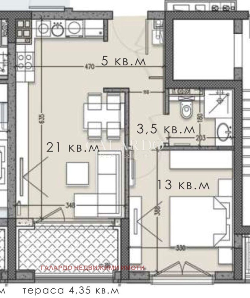 Продается  1 спальня София , Кръстова вада , 68 кв.м | 23313956 - изображение [2]