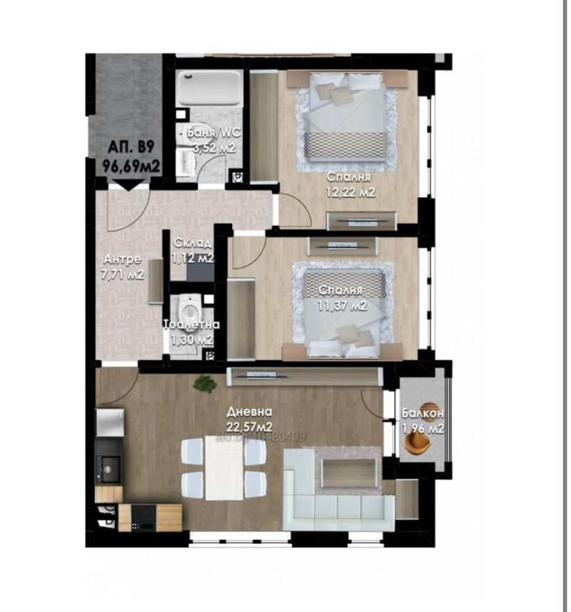 Zu verkaufen  2 Schlafzimmer Plowdiw , Juschen , 97 qm | 82564975