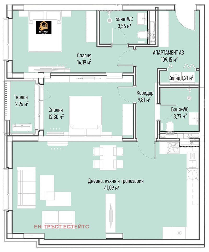 Satılık  2 yatak odası Sofia , Mladost 4 , 132 metrekare | 61654051