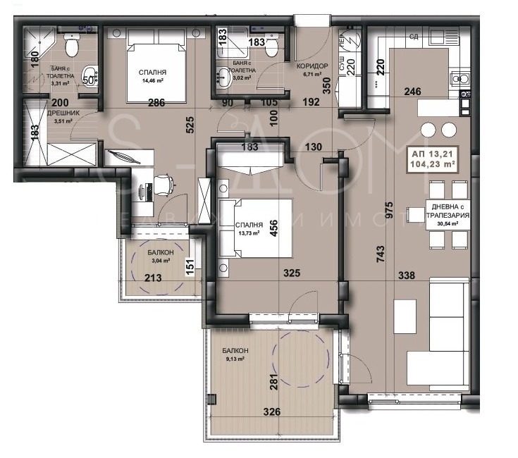 Продава 3-СТАЕН, гр. Стара Загора, Самара 3