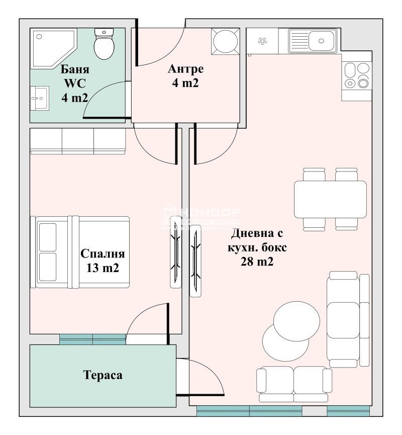 Satılık  1 yatak odası Plovdiv , Trakiya , 72 metrekare | 70045836 - görüntü [2]