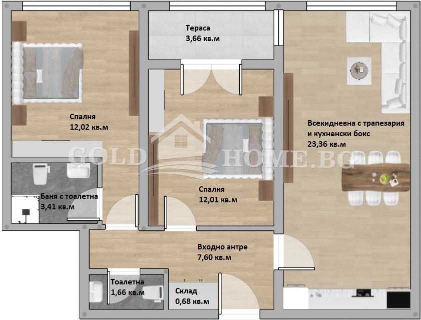 Продава 3-СТАЕН, гр. Пловдив, Христо Смирненски, снимка 2 - Апартаменти - 53852186