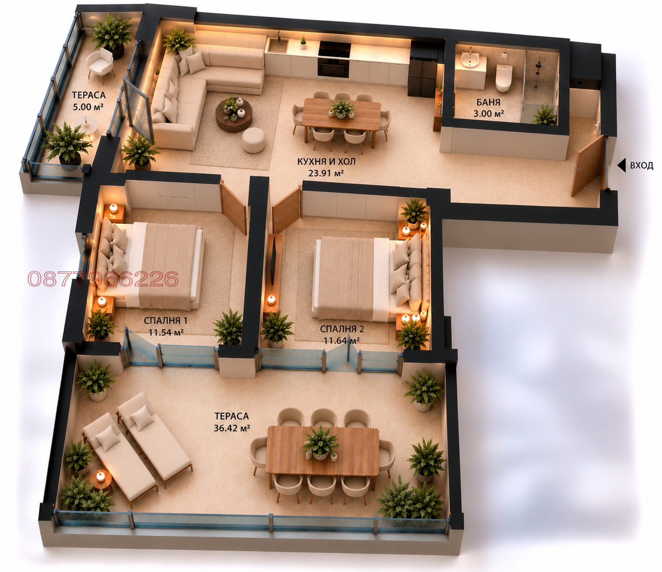 Продава 3-СТАЕН, гр. Варна, Виница, снимка 12 - Апартаменти - 56682184
