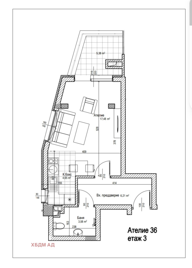 À venda  Estúdio Plovdiv , Karchiiaka , 55 m² | 83729387 - imagem [2]