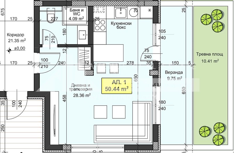 Na prodej  Studio Plovdiv , Christo Smirnenski , 54 m2 | 73426609 - obraz [8]
