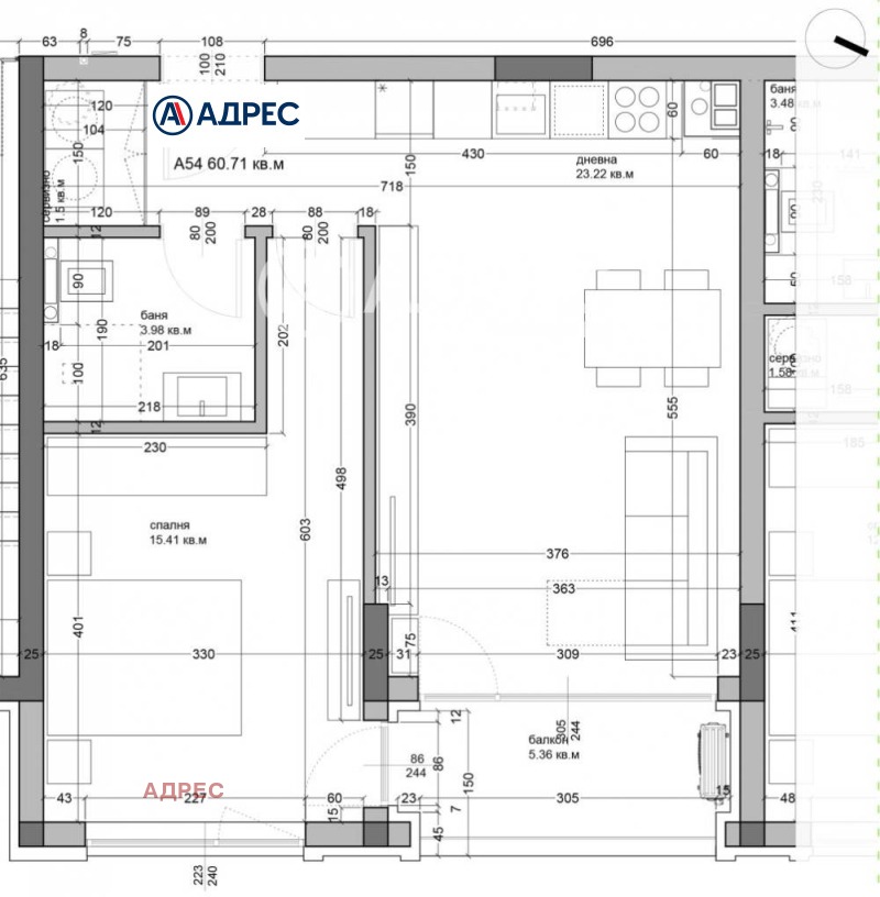 Продаја  1 спаваћа соба Варна , Аспарухово , 70 м2 | 17284825 - слика [4]