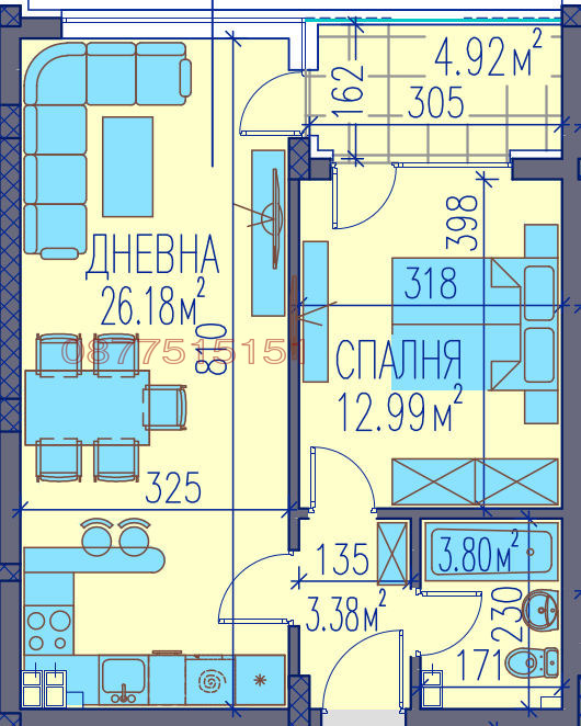 Zu verkaufen  1 Schlafzimmer Plowdiw , Kameniza 2 , 73 qm | 44241159 - Bild [2]