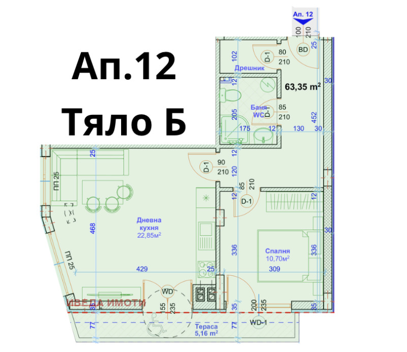 Продава 2-СТАЕН, гр. Варна, Възраждане 1, снимка 2 - Апартаменти - 52555675