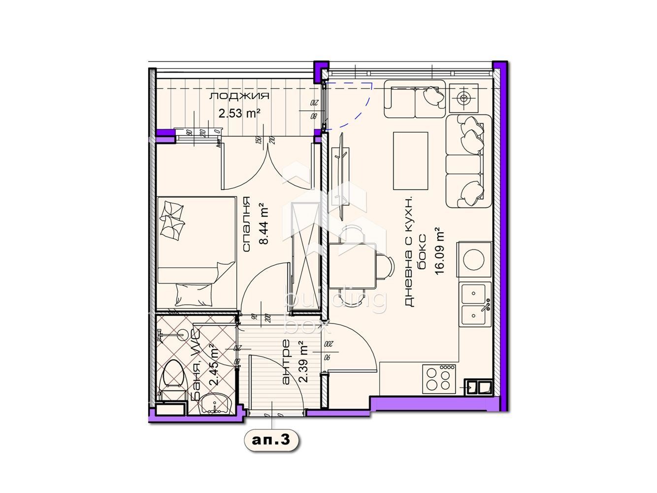Продава 2-СТАЕН, гр. Шумен, Добруджански, снимка 2 - Апартаменти - 54023891