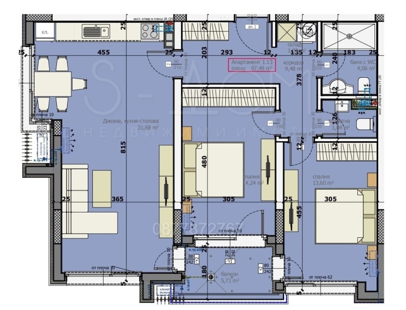 Продава 3-СТАЕН, гр. Стара Загора, Опълченски, снимка 2 - Aпартаменти - 48760484