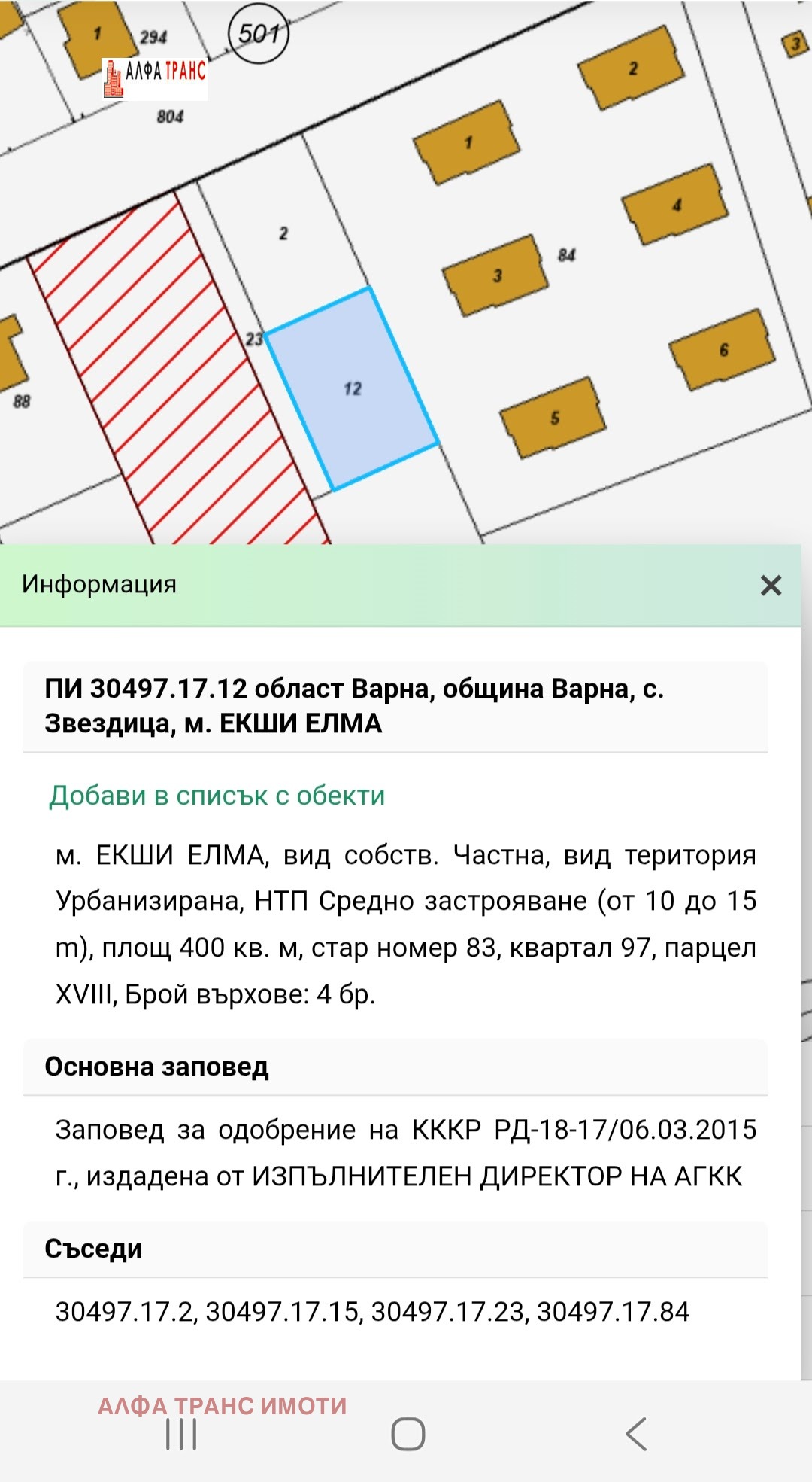 Продава ПАРЦЕЛ, гр. Варна, с. Звездица, снимка 5 - Парцели - 56548787