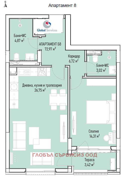 Продава 2-СТАЕН, гр. София, Младост 4, снимка 1 - Aпартаменти - 49237957