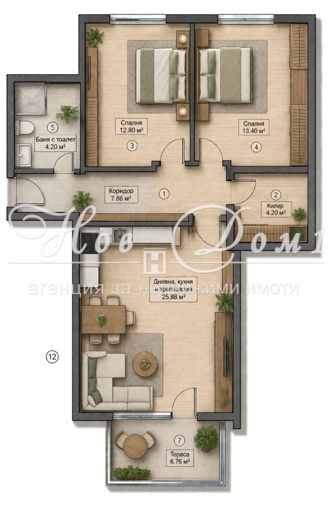 Продава 3-СТАЕН, гр. Варна, Свети Никола, снимка 5 - Апартаменти - 55183842