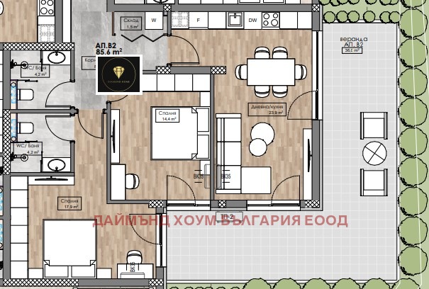 De vânzare  2 dormitoare Plovdiv , Cârșiiaca , 132 mp | 88542127 - imagine [2]