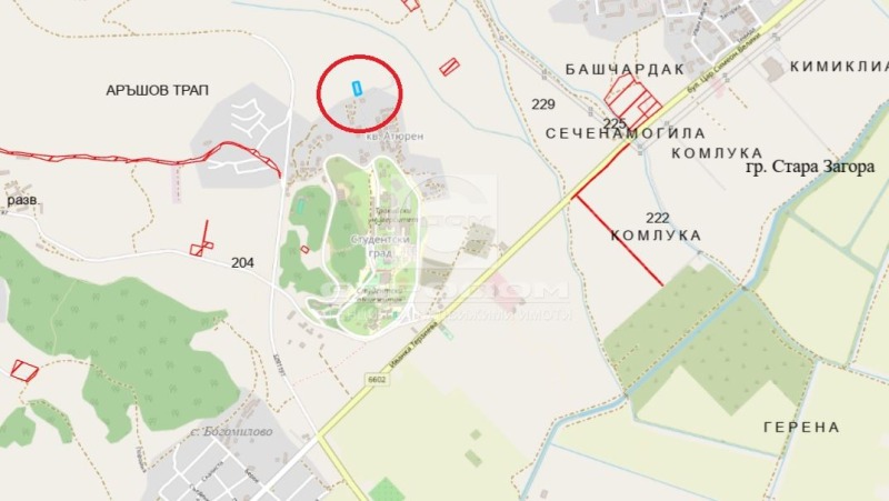 Продава ПАРЦЕЛ в град Стара Загора, Студентско градче - 1500 кв.м / 86 950 € » 170 059.42 лв., ЕВРОДОМ