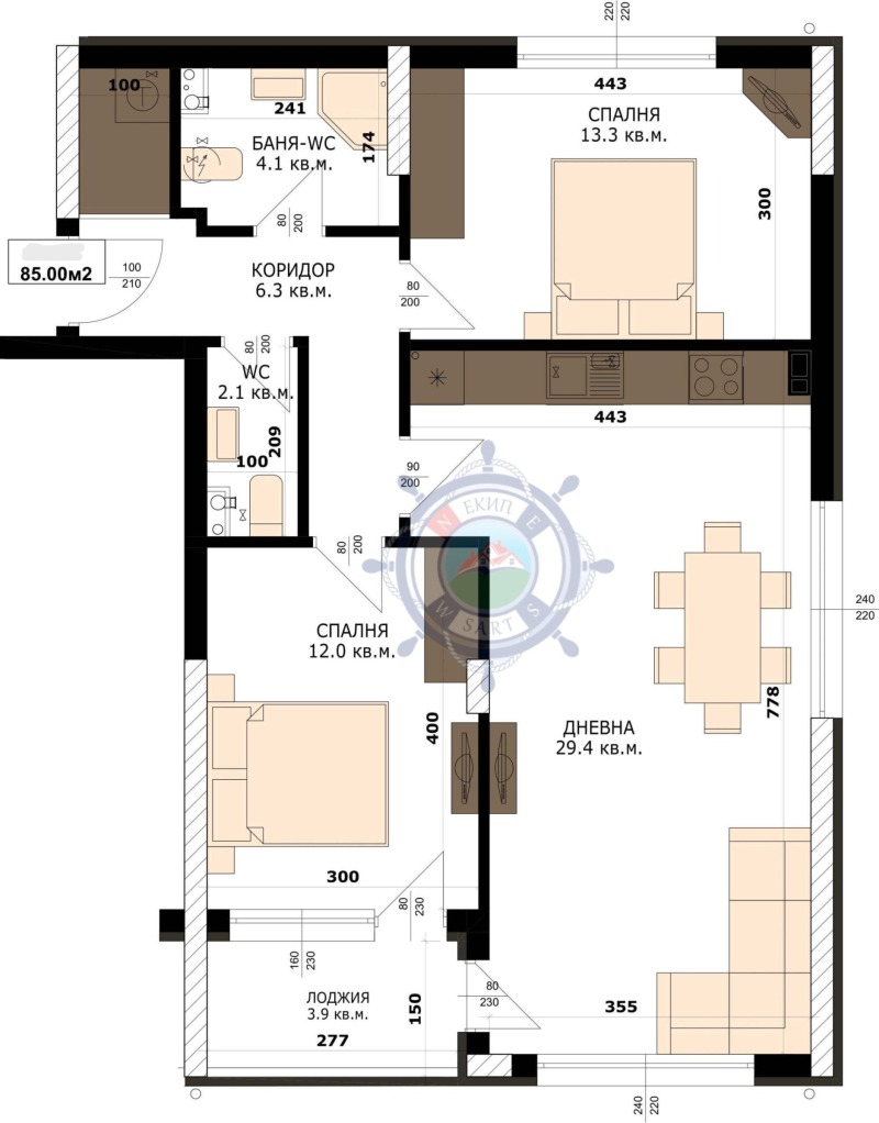 Продава 3-СТАЕН, гр. Варна, Кайсиева градина, снимка 2 - Aпартаменти - 49260395