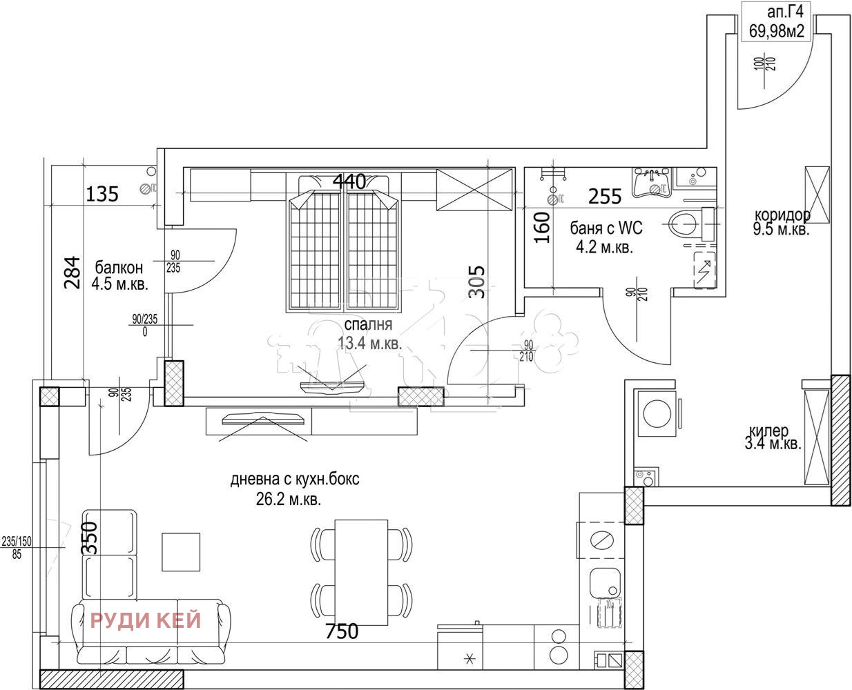 Продава 2-СТАЕН, гр. Варна, Кайсиева градина, снимка 2 - Апартаменти - 51758833
