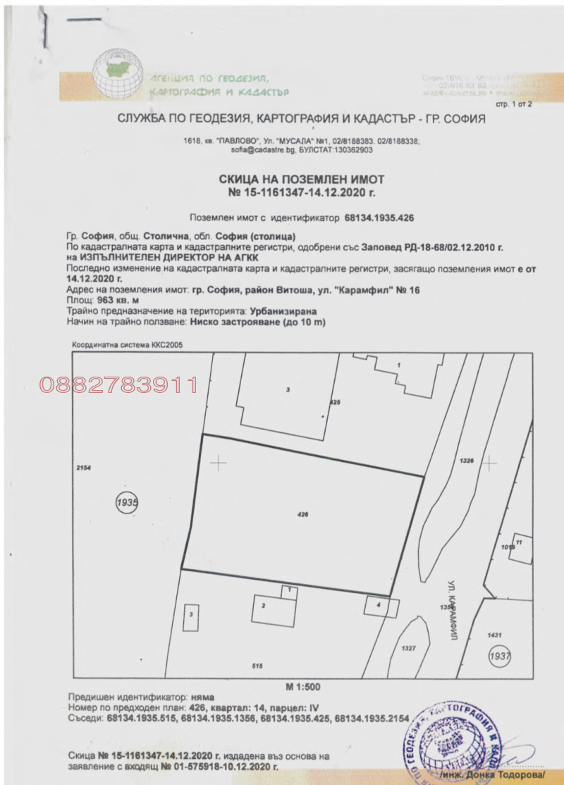 Продава ПАРЦЕЛ, гр. София, м-т Гърдова глава, снимка 2 - Парцели - 49546074