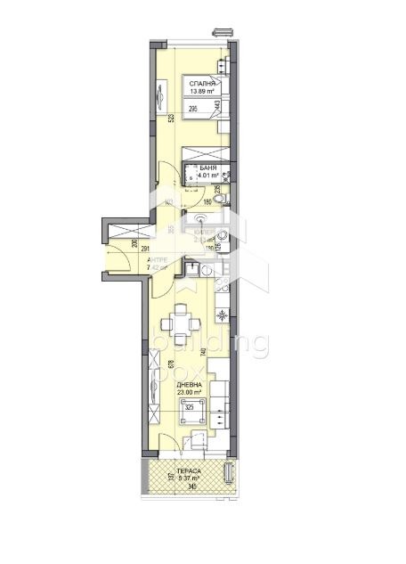 De vânzare  1 dormitor Plovdiv , Gagarin , 78 mp | 81075463 - imagine [2]