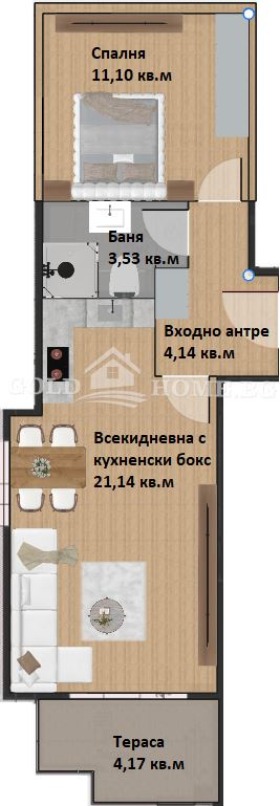 Продава  2-стаен град Пловдив , Христо Смирненски , 66 кв.м | 86668919 - изображение [2]