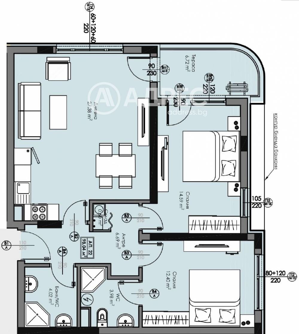 Продава  3-стаен град Бургас , Мадика , 98 кв.м | 64416741