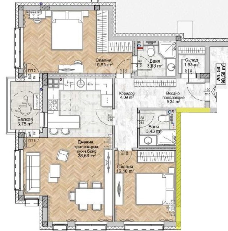 Продава 3-СТАЕН, град София, Люлин 8 • 234807 € / 459242.57 лв. • 34087207 1