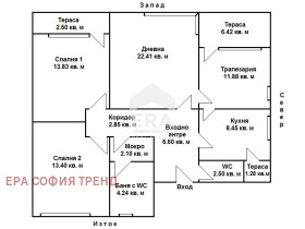 2 makuuhuonetta Manastirski livadi, Sofia 11