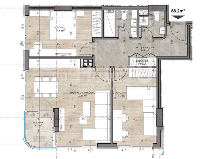 Do wynajęcia  2 sypialnie Sofia , Drużba 2 , 104 mkw | 90775607 - obraz [15]