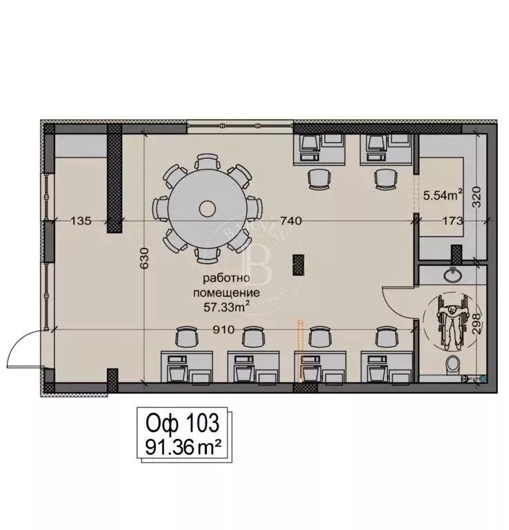 Para alugar  Escritório Sofia , Oborichtche , 100 m² | 28221846 - imagem [9]