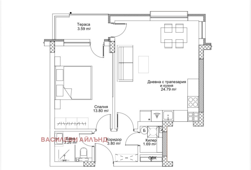 Дава под наем 2-СТАЕН, гр. София, ПЗ Хладилника, снимка 15 - Апартаменти - 52470221